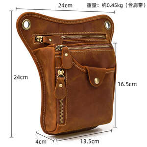 Sac de cuisse en cuir véritable de haute qualité pour moto, style vintage, étanche, pour usage quotidien, unisexe - Product Image 5