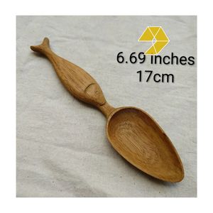 Cucharas de madera con forma de pez, utensilios de servir hechos a mano, juego de utensilios de cocina de estilo retro para regalo de Navidad y Año Nuevo. - Product Image 6