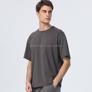 เสื้อยืดผ้าฝ้ายออร์แกนิกสำหรับผู้ชายเสื้อสีพื้นสำหรับยิมสีพื้นแบบใหม่ออกแบบได้ตามต้องการ - Product Image 2