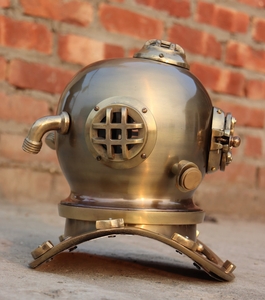 Casco de Buceo en Miniatura de 12 Pulgadas con Acabado Antiguo, Decoración Náutica para el Hogar, Réplica de Buzo de Aguas Profundas, Artículo Coleccionable Marítimo - Product Image 4