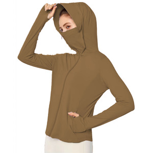 Veste à capuche confortable avec poche, nouvelle mode, coupe-vent, respirante, protection solaire UPF 50+, légère, pour femmes, avec masque intégré. - Product Image 3