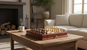 ILAHI's Eco-Friendly Rustic Polished Rectangle <b>Chess</b> <b>Board</b> Game 100% Handmade Pure Wood Animal/Love Style Customized Size <b>Chess</b> - Product Image 6