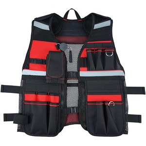 High Quality Tools Vest Black Tactical Security <b>Construction</b> reflective Safety Clothing Vest New style Polyester Tool <b>Work</b> Vest - Product Image 1
