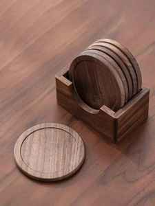 4 pièces. Sous-verres en bois naturel, accessoires de décoration de table en bois et pierre, best-sellers, prix de gros, articles de cuisine, sous-verres à café - Product Image 3