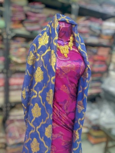 ผ้าชีฟองลายหินอ่อนสีแดงอมม่วงแบบรักษ์โลก สำหรับชุดแต่งงานหรือชุดออกงานสำหรับเด็กหญิงและสตรี - Product Image 2