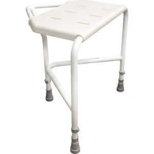<b>Height</b> <b>Adjustable</b> Corner Shower <b>Stool</b> with Anti-Slip Feet & Drainage Holes -Bath Chair for Elderly, Disabled & Pregnant Users - Product Image 1