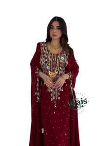 Abaya Islámica Modesta para Boda, de Chifón y Poliéster, Larga hasta el Suelo, de Manga Larga, Cuello en V, Ecológica y Lavable - Product Image 4