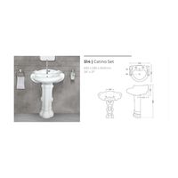 Lavabo sur pied en céramique moderne de luxe 630x530x940mm, bac de lavage pour salle de bain en porcelaine facile à nettoyer, capacité 9L, ensemble Catino