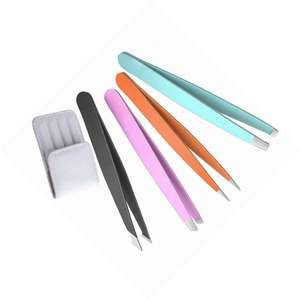 Ensemble de pinces à épiler de luxe avec étui, kit d'épilation multi-pièces en acier inoxydable, outils de toilettage de précision, pinces à épiler - Product Image 4