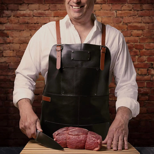 Delantal Unisex Transpirable y Cómodo de Alta Calidad con Correas Cruzadas Ajustables y Bolsillos de Cuero para Guardar Herramientas, Ideal para Restaurantes y Bares - Product Image 5