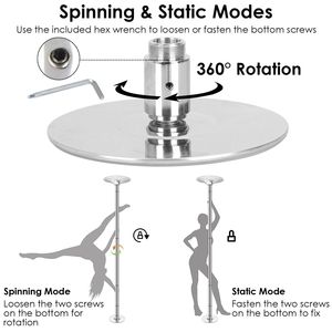 Altezza regolabile 45mm di filatura statica Striper Dance Pole 88-108.1in Fitness esercizio per feste casa Club palestra 551LBS capacità di peso - Product Image 5