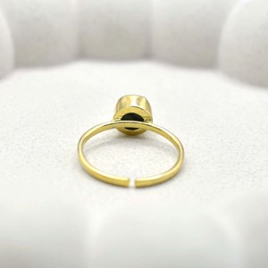 Natural Emerald <b>Adjustable</b> <b>Ring</b> Gold Plated Collet Set Gemstone Handmade May Birthstone Boho Statement <b>Ring</b> Gift for Women - Product Image 5