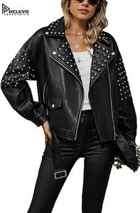 Nueva Chaqueta Acolchada de Invierno de Piel de Cordero Genuina de Primera Calidad para Mujer con Cuello Alto, Estilo HIGH STREET, con Cierre y Forro para Hombre - Product Image 5