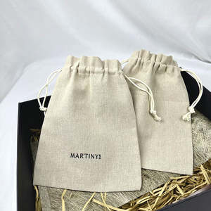 Eco Friendly Natural Jute <b>Small</b> Jewelry Pouch with Drawstring Closure for Gift <b>Packaging</b> and Storage - Product Image 5