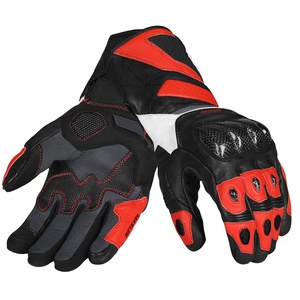 Guantes de carreras de motos de cuero real para hombre con tecnología de pantalla táctil Equipo de ciclismo para deportes de invierno - Product Image 1