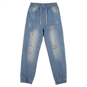 Nuevos pantalones vaqueros acampanados y rasgados de mezclilla para hombre, estilo urbano, hechos a medida, de corte ajustado, con efecto desgastado. - Product Image 5