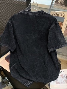 เสื้อยืดแฟชั่นสไตล์วินเทจทรงโอเวอร์ไซส์ ถักนิตติ้ง เป็นมิตรกับสิ่งแวดล้อม แขนสั้น ใส่ได้ทั้งชายและหญิง สตรีทแวร์ ฤดูร้อน ผ้าฝ้าย รับผลิตแบบ OEM - Product Image 5