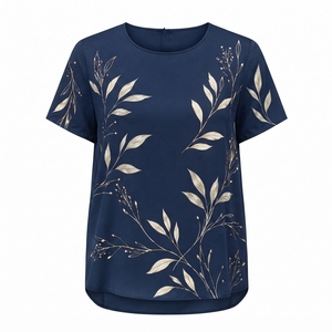 T-shirts décontractés d'été pour femmes en toile imprimée, dernier design, faible MOQ - Prix direct usine - Product Image 2