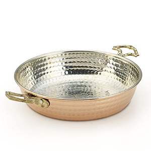 Poêle à frire traditionnelle en cuivre avec manche en laiton, poêle artisanale martelée pour la cuisine à domicile, les hôtels et les plats gastronomiques - Product Image 2