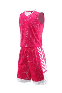 Ensemble de maillots de basket personnalisables rouge col en V blanc uni, anti-humidité, séchage rapide, taille élastique, unisexe, pour adulte, vêtements de sport - Product Image 3