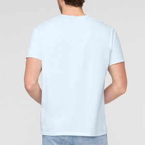 Camiseta de Cuello Redondo de Algodón Transpirable Lavado con Logotipo Personalizado para Hombre, Camiseta Informal Ligera de Manga Corta y Corte Ajustado para Verano - Product Image 2