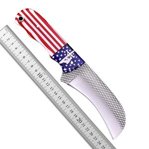 Cuchillo Táctico de Caza y Camping Hecho a Mano con Bandera Americana, Hoja Fija de 8 Pulgadas con Punta Caída, Acero Inoxidable 58HRC, Resina OEM - Product Image 5