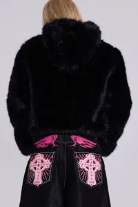 Jean en denim ample et droit pour femme, taille haute, style streetwear, modèle 2507DW, respirant, brodé, vintage, style décontracté d'été, coupe complète - Product Image 4