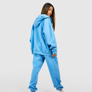 Wholesale New Style Black Oversized Tracksuit for <b>Women</b> Custom Design Printed Logo Zipper Closure XL Size for Winter Sportswear - Product Image 2