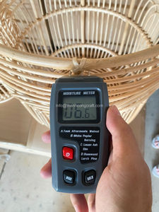 Vente en gros table ronde en rotin naturel table d'appoint en rotin naturel avec plateau en verre meubles de maison faits à la main vente en gros - Product Image 3