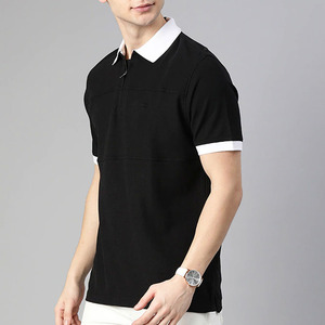 Casual men polo shirt cotton short sleeve breathable top comfortable everyday wear button collar relaxed fit smart casual golf - Product Image 5