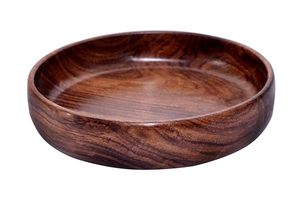 Bandeja Decorativa de Madera de Acacia de Lujo con Asa Metálica Dorada con Diseño Floral, Bandeja Redonda para Servir, para Mesa de Centro, Mesa de Comedor, Decoración del Hogar - Product Image 4