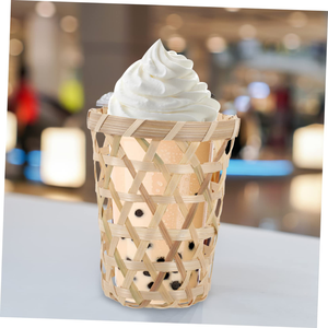 Handwoven <b>Cheap</b> Price Bamboo Cup Drink Holder Cup Holder Bag Home Decor Coffee Plant <b>Basket</b> from Vietnam - Product Image 4