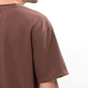 Camiseta de manga corta raglán de algodón 100% de gramaje pesado para hombre, cuello redondo, ajuste holgado, tejido personalizable, de secado rápido y anti-bolitas. - Product Image 6