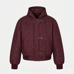 Chaqueta de invierno larga de PU ecológico con efecto desgastado, estilo vintage japonés, con capucha de bombero, corte holgado, personalizada 2026 - Product Image 1