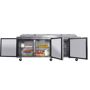 Orikool 93 Commercial <b>Kitchen</b> Refrigeration Equipment 30.8 Cu.Ft Built-in Refrigerator Pizza <b>Prep</b> <b>Table</b> Butcher Block Cutting - Product Image 2