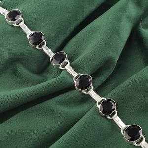 Black Onyx Sterling Silver Faceted Gemstone Bezel <b>Adjustable</b> Luxury Charm <b>Bracelet</b> for Women Elegant Anniversary Gift - Product Image 3