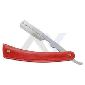 Rasoir professionnel à lame unique en acier inoxydable avec verrouillage pivotant pour hommes, manche en bois rouge et argenté, outil de rasage à bord droit - Product Image 5
