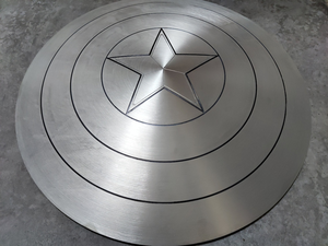 Silver Plated Stainless Steel Circular Shield With Etched <b>Star</b> <b>Design</b> Art Collectible Decorative Emblem - Product Image 2