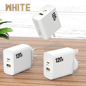 High Power 120W GaN Ultra <b>Fast</b> Charger Dual USB C USB A Universal UK EU US <b>Plug</b> Power Adapter For Phone Laptop - Product Image 6