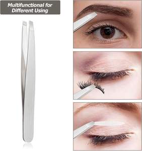 Juego de 9 Pinzas para Cejas de Acero Inoxidable de Lujo, Ecológicas, con Punta Curva Inclinada, para Hombres y Mujeres - Product Image 4