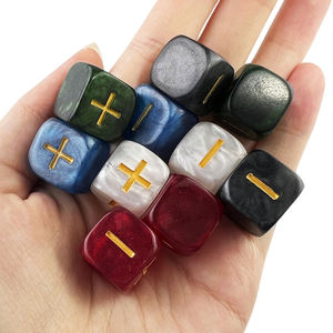 20pcs Love Theme Hand-painted Resin Carved <b>Dice</b> with <b>Bag</b> for Tabletop Games Christmas Engraving Eco-friendly - Product Image 1
