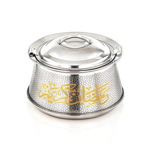 Luxury Arabic Calligraphy Stainless Steel Insulated Hotpot Casserole Ramadan Mubarak Majlis Serving Pot for <b>Buffet</b> Rice & Curry - Product Image 3