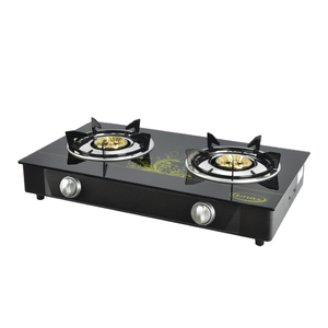 2-Burner Tempered Glass LPG Gas <b>Stove</b> with Stainless Steel Surface & Metal Knobs-Built-in Design for Hotels & Cookers - Product Image 2