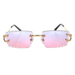 Gafas de Sol de Lujo sin Montura con Degradado para Hombre y Mujer, Gafas de Sol Cuadradas de Moda con Protección UV400 para Conducir al Aire Libre - Product Image 2