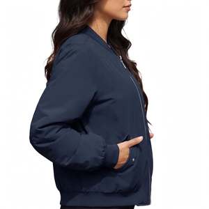 Chaqueta Deportiva para Mujer, Chaqueta Bomber Lisa de Invierno, Manga Larga, Bolsillos Delanteros, Ligera, Impermeable, para Caza y Fiestas - Product Image 5