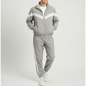 Custom Men's Slim Fit Blank Sportswear T Shirt and Windbreaker Tracksuit Fitness Apparel <b>Set</b> - Product Image 6