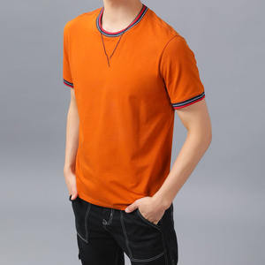 Camisetas de Manga Corta para Hombre de Algodón de Buena Calidad, Cuello Acanalado, Estilo Urbano, Cuello Redondo, Camiseta Informal Lisa, Marca Privada, Suministro OEM ODM - Product Image 5