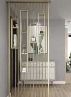 Paravent fixe à panneau unique en acier inoxydable gravé, style moderne et luxueux, avec revêtement argenté, pour la décoration de la maison et du bureau