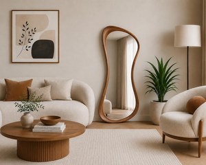 Modern Handmade Eco-Friendly Wooden Wall <b>Mirror</b> for Bedroom and Bathroom - Product Image 4