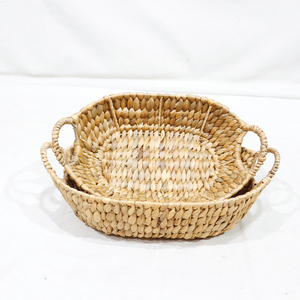 Hand-woven <b>Plastic</b> Eco-Friendly Multifunction Home Decor Storage <b>Basket</b> Rectangle Food Household Desktop - Product Image 5
